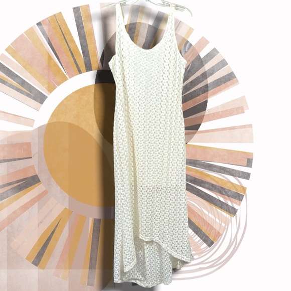 Women's lace dress sleeveless ivory lace short skirt with overlay Large stretch - Picture 4 of 5